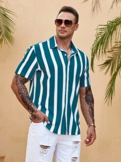 Manfinity Homme Men Striped Print Shirt Without Tee -Man Plus Fashion 1685945704fa829bcc509335634bafd0005174588a thumbnail 405x552