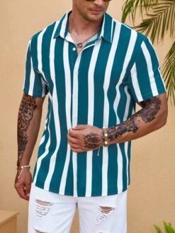 Manfinity Homme Men Striped Print Shirt Without Tee -Man Plus Fashion 1685945710eefd3202b5fa850fcd6f357b28dad238 thumbnail 405x552