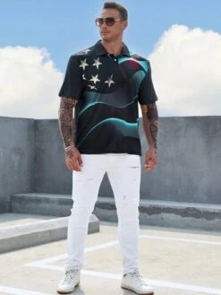 Manfinity LEGND Men Star Print Polo Shirt -Man Plus Fashion 1685946075c7f5c3629e50cea29e0f3e340123bb00 thumbnail 405x552