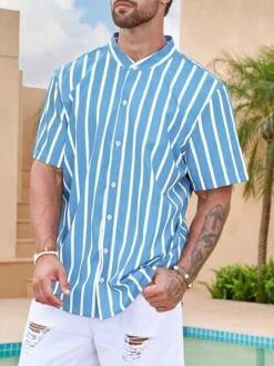 Manfinity Homme Men Striped Print Shirt -Man Plus Fashion 16859546594411ce187e99c060b6e158535200df22 thumbnail 405x552