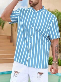 Manfinity Homme Men Striped Print Shirt -Man Plus Fashion 168595466040d4b6e5fc6728e594ce92c81788d3b8 thumbnail 405x552