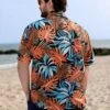 Manfinity Chillmode Men Plus Tropical Print Button Up Shirt