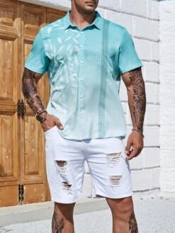 Manfinity Homme Men Plus Leaf Print Shirt -Man Plus Fashion 168604591171686820683a6d12b1b9ab7a637f32e4 thumbnail 405x552