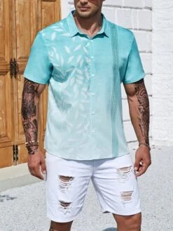 Manfinity Homme Men Plus Leaf Print Shirt -Man Plus Fashion 1686045912a66f36a2b6830e320832cca7408cc174 thumbnail 405x552