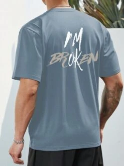 Manfinity EMRG Men Slogan Graphic Drop Shoulder Tee -Man Plus Fashion 1686110469389379c0fbb9e3f9d8c3887cbcf65065 thumbnail 405x552