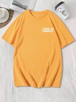 Manfinity EMRG Men Slogan & Cartoon Face Print Drop Shoulder Tee