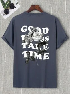 Manfinity LEGND Men Floral & Slogan Graphic Tee -Man Plus Fashion 16861428455cf83fc0546f5bb5c9e742fc7d9fc6b6 thumbnail 405x552