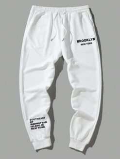 Manfinity Hypemode Men Slogan Graphic Drawstring Waist Sweatpants -Man Plus Fashion 168619687721b17f3e64e275a4eb4307903a647878 thumbnail 405x552