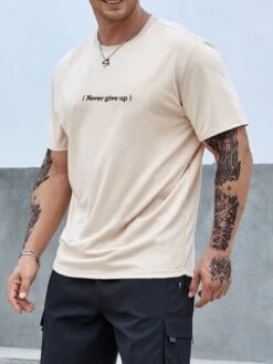 Manfinity Homme Men Plus Letter Graphic Tee -Man Plus Fashion 16862020444f45fca7b1d6806f7e41ebbc94a491d6 thumbnail 405x552