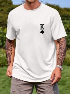 Manfinity Homme Men Plus Playing Card Print Tee -Man Plus Fashion 168627558018759e9455d4df76ec284eb2d065455f thumbnail 405x552