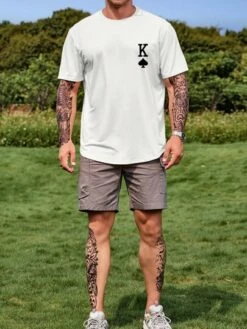 Manfinity Homme Men Plus Playing Card Print Tee -Man Plus Fashion 1686275581220e10a08b1f812b25327613d851eb56 thumbnail 405x552