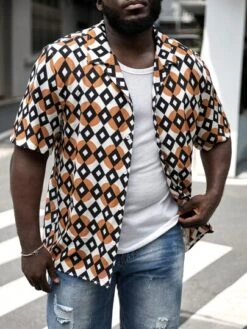 Manfinity RSRT Men Plus Argyle Print Shirt Without Tank Top -Man Plus Fashion 1686280193b7d1aa84063381c6d099da9836ea25d1 thumbnail 405x552