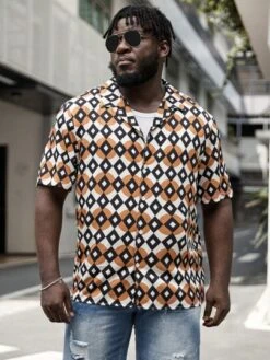 Manfinity RSRT Men Plus Argyle Print Shirt Without Tank Top -Man Plus Fashion 1686280195b7159f4c78e32495b56c1783ae7ff8d0 thumbnail 405x552