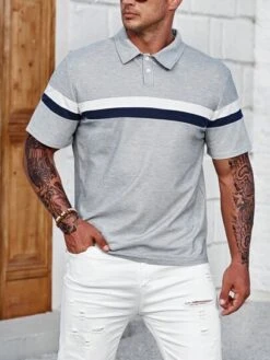 Manfinity Homme Men Plus Color Block Polo Shirt -Man Plus Fashion 16862916134ff9ed9cbad0530839451df7ce4a304c thumbnail 405x552