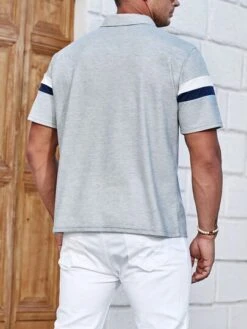 Manfinity Homme Men Plus Color Block Polo Shirt