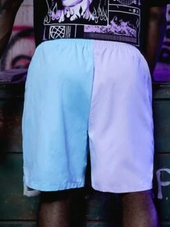 Manfinity Hypemode Men Letter Patched Detail Drawstring Waist Shorts