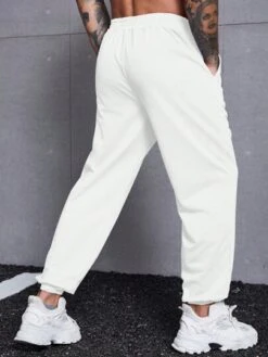 Manfinity Basics Men Drawstring Waist Slant Pocket Sweatpants