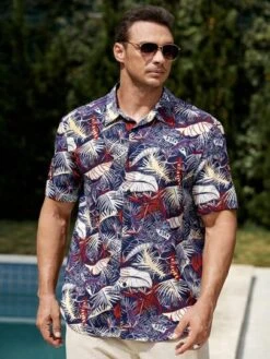 Manfinity RSRT Men Plus Tropical Print Button Up Shirt -Man Plus Fashion 1686707264f926d34e6bfe8e1a3febef33a9f02f7a thumbnail 405x552