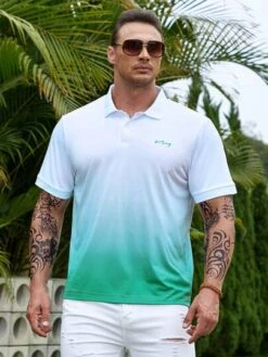 Manfinity Homme Men Letter Graphic Ombre Polo Shirt -Man Plus Fashion 16867476437acce3809be2a82d3da2818195da02a5 thumbnail 405x552
