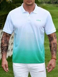 Manfinity Homme Men Letter Graphic Ombre Polo Shirt -Man Plus Fashion 1686747646d49311d735519b7ddf9c452c2308874c thumbnail 405x552