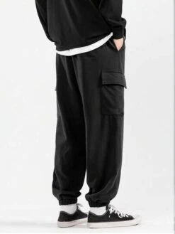 Manfinity LEGND Men Plus Flap Pocket Side Drawstring Waist Sweatpants