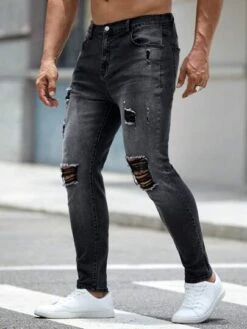 SHEIN Men Plus Ripped Frayed Skinny Jeans -Man Plus Fashion 16868922133530381301b3c14744c8ec0afec6cfa0 thumbnail 405x552