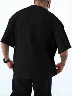 Manfinity Homme Men Letter Embroidery Mock Neck Tee