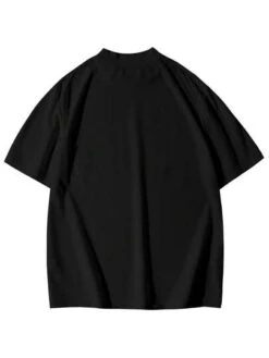 Manfinity Homme Men Letter Embroidery Mock Neck Tee -Man Plus Fashion 16871652807ab419921276571d2a9d6fe88f78c2e6 thumbnail 405x552