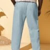 Manfinity Homme Men Plus Drawstring Waist Slant Pocket Pants
