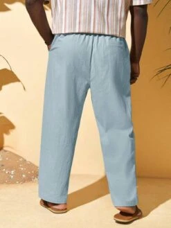 Manfinity Homme Men Plus Drawstring Waist Slant Pocket Pants