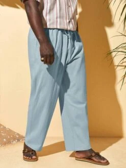 Manfinity Homme Men Plus Drawstring Waist Slant Pocket Pants -Man Plus Fashion 1687494188be3cb7d98c8b9ae273e8cdd39c960142 thumbnail 405x552