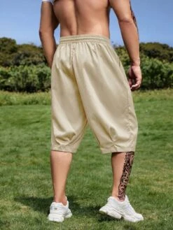 Manfinity Homme Men Plus Drawstring Waist Shorts