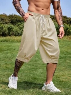 Manfinity Homme Men Plus Drawstring Waist Shorts -Man Plus Fashion 1687838387cf5b5a1c96c6823ddb57bd79a188b3be thumbnail 405x552