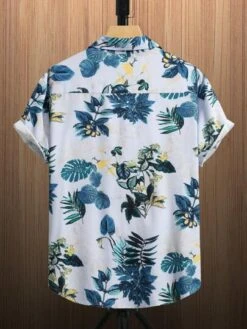 Men Plus Tropical Print Shirt Without Tee