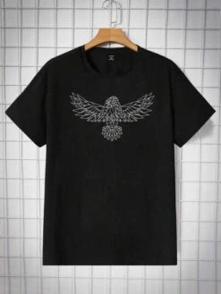 Manfinity Homme Men Cotton Eagle Print Tee