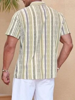 Men Plus Geo Print Shirt