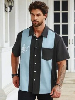 SHEIN Manfinity Homme Men Plus Colorblock Pocket Front Shirt -Man Plus Fashion 16880955451d1274cd219c3ea719da63245c7b5b29 thumbnail 405x552