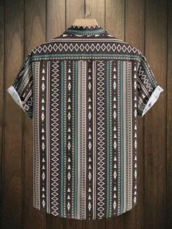 Men Plus Geo Print Shirt Without Tee