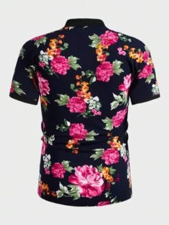 SHEIN Manfinity RSRT Men Plus Floral Print Polo Shirt
