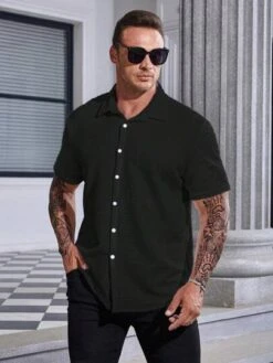 Men Plus Solid Button Up Shirt -Man Plus Fashion 1689304014c3c419485c0573f87408bdb51bdef436 thumbnail 405x552