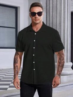 Men Plus Solid Button Up Shirt -Man Plus Fashion 16893040214afd82fb5d22cec801d3c325b1546cf7 thumbnail 405x552
