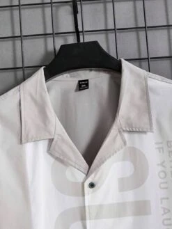 SHEIN Manfinity Sporsity Men Plus Letter Graphic Button Front Shirt -Man Plus Fashion 1689311113a944b00e5d794b507edbc610425bbff8 thumbnail 405x552
