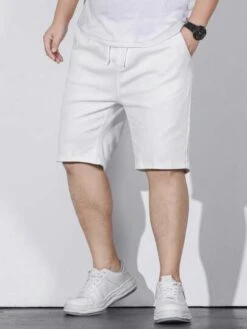 Men Plus Drawstring Waist Denim Shorts -Man Plus Fashion 1689557296801b16cb2d6200d773ad7a3819cf1347 thumbnail 405x552