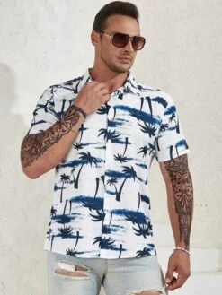 Manfinity RSRT Men Plus Tropical Print Shirt -Man Plus Fashion 168966954218e4249310aad0c3c3cc90c193e471ae thumbnail 405x552