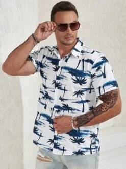 Manfinity RSRT Men Plus Tropical Print Shirt -Man Plus Fashion 16896695443c868bb6e560e98fbee34180bc3b2235 thumbnail 405x552