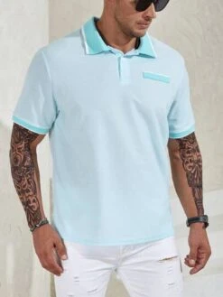 Manfinity Homme Men Plus Contrast Trim Polo Shirt -Man Plus Fashion 1689670490ab4d357832e2fbaa389329fe6c23c56e thumbnail 405x552