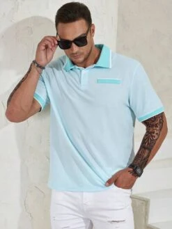 Manfinity Homme Men Plus Contrast Trim Polo Shirt -Man Plus Fashion 1689670492db96699ec493c3a2b571db5bc22a91fc thumbnail 405x552