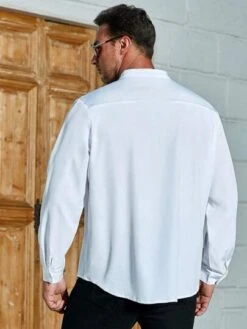 Manfinity Homme Men Plus Half Button Shirt