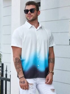 Men Plus Ombre Button Up Shirt -Man Plus Fashion 1689908149ae2f8c90485096488c648a7c4678ca0b thumbnail 405x552
