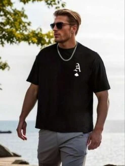 Manfinity Homme Men Plus Playing Card Print Tee -Man Plus Fashion 169025247837a01f3f35c3f99baffd57175145bc68 thumbnail 405x552